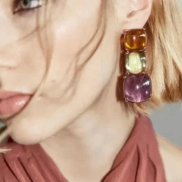 Zara | Jewelry | Zara Multicolor Resin Drop Earrings Nwt  NWT Zara Multicolor Resin Earrings main image 0